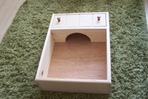 Wooden tortoise hatchling table