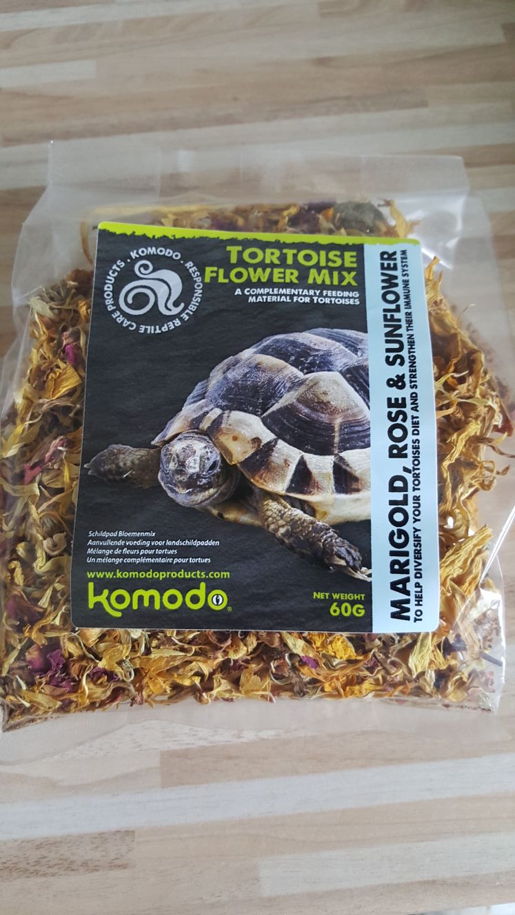 marigold flowers, rose and sunflower petals for tortoise health